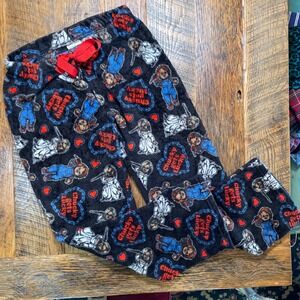 Bride of Chucky Gets Lucky Fleece Pajama Pants Horror Movie Lounge Bottoms Black